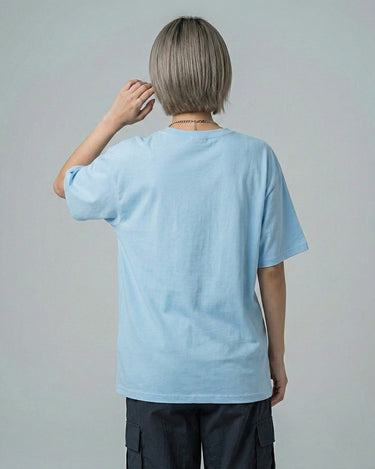 New York Graphic Drop Shoulder Oversized Tee Sky Blue