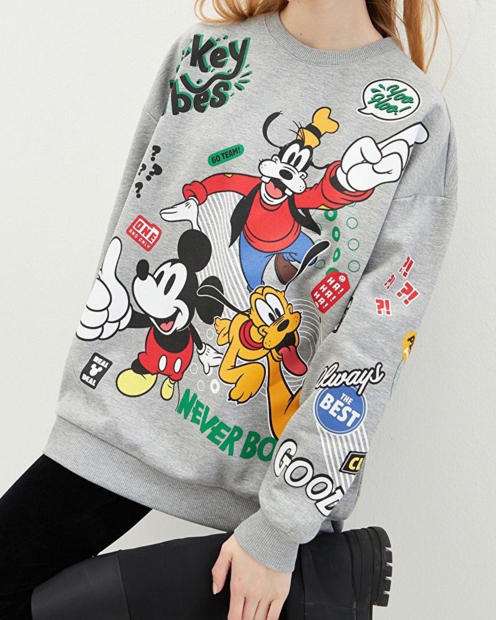 Disney Mickey Graphic Sweatshirt Grey