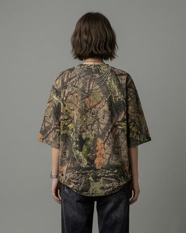 Woodland Camo Drop Shoulder Oversized Tee