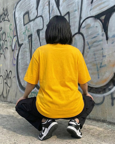 Street Rules Graphic Drop Shoulder Oversized Tee Yellow