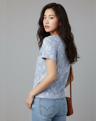 Galaxy Crew Neck Short Sleeve All over Graphic Tee