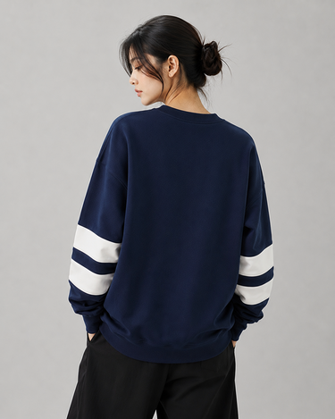 Boston Embroidered Contrast sleeve Sweatshirt