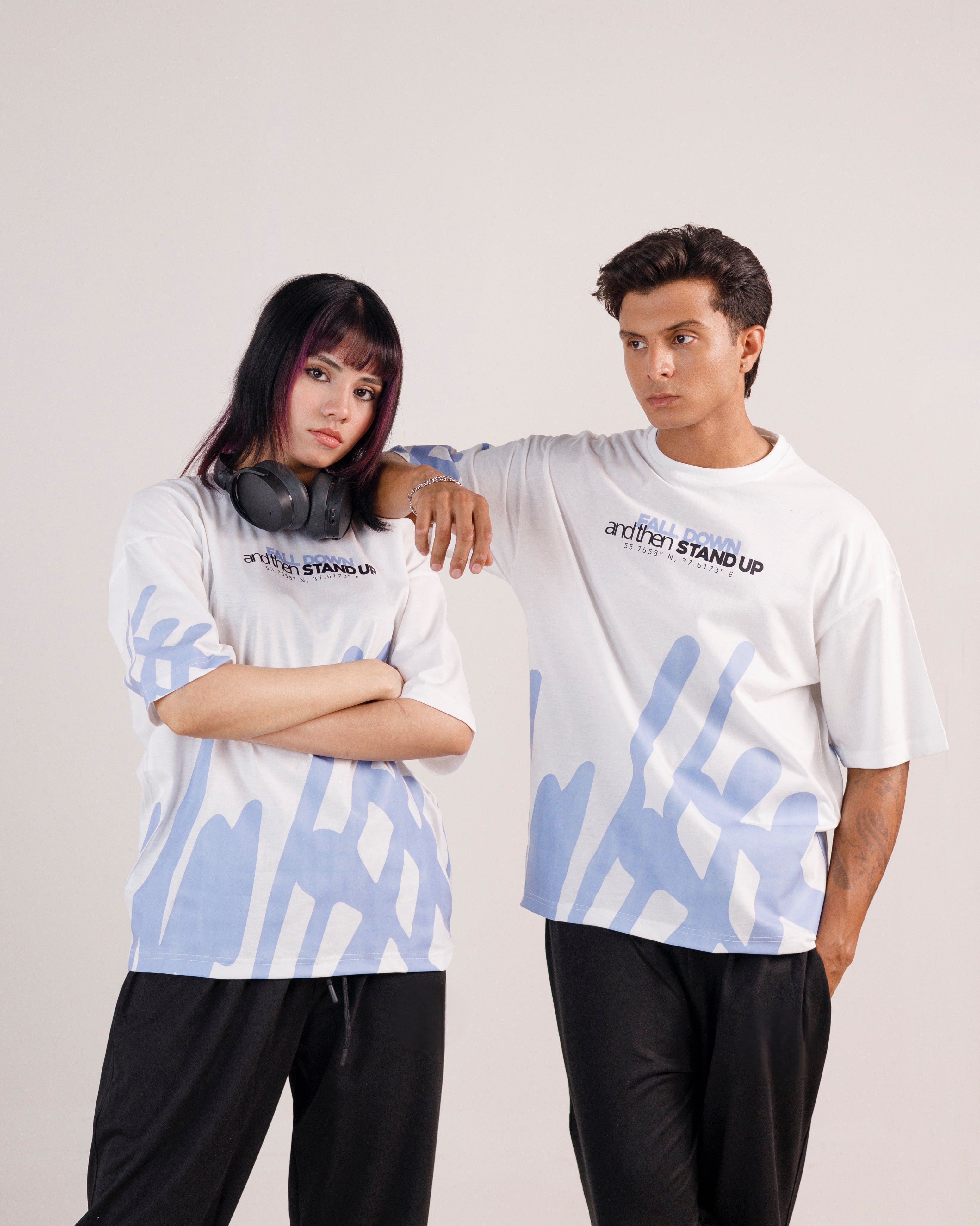 Fall Down Graphic Drop Shoulder Oversized Tee