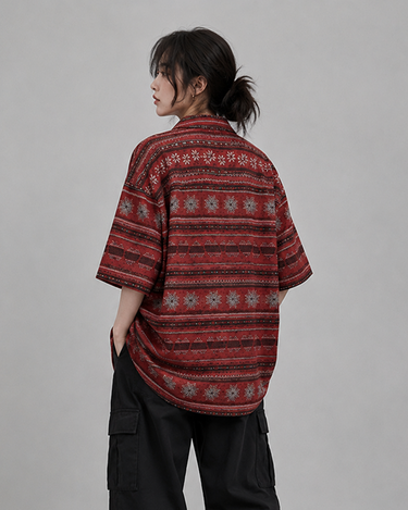Crimson Heritage Button Down Oversized Shirt