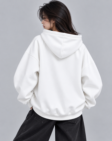 Brooklyn Graphic Oversized Hood White