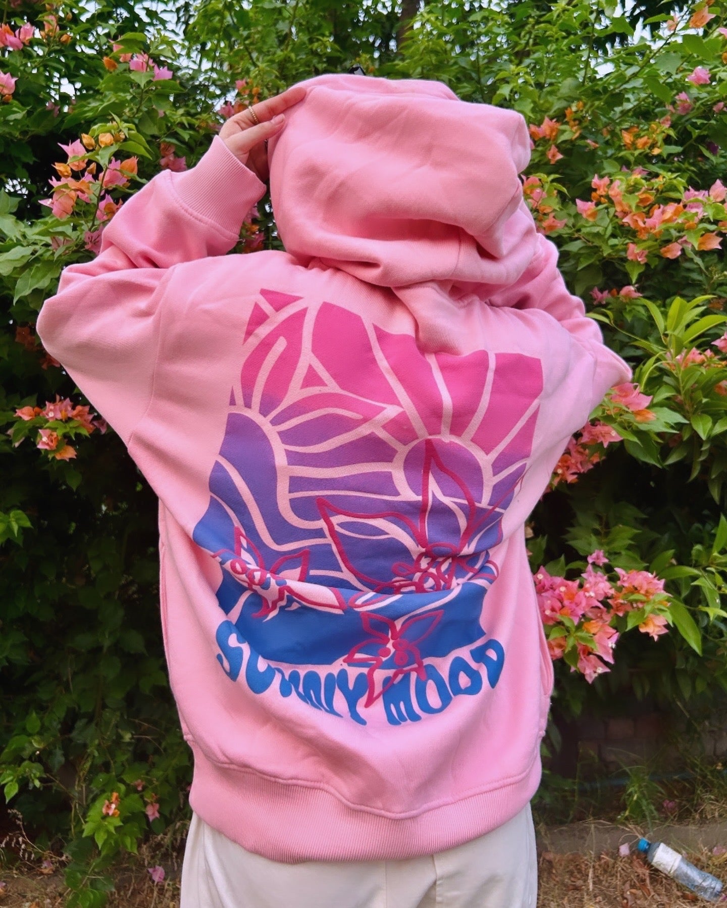 Sunny Mood Graphic Puff Oversized Hoodie