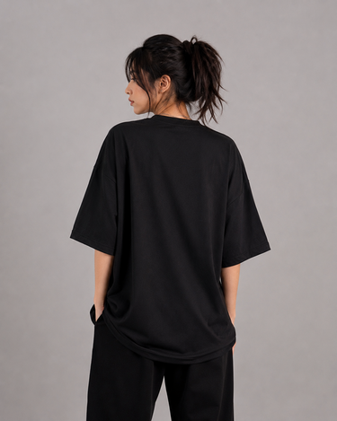 Escape Skull Graphic Drop Shoulder Oversized Tee Black