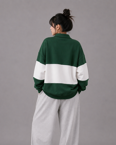 Manhattan Classic Green Color Block Sweatshirt