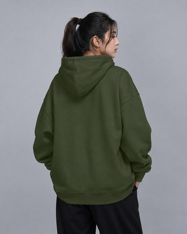 Premium Oversized Fit Pull Over Hood Olive Green