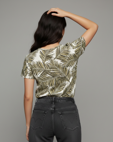 Palm Beech Crew Neck Short Sleeve All over Graphic Tee