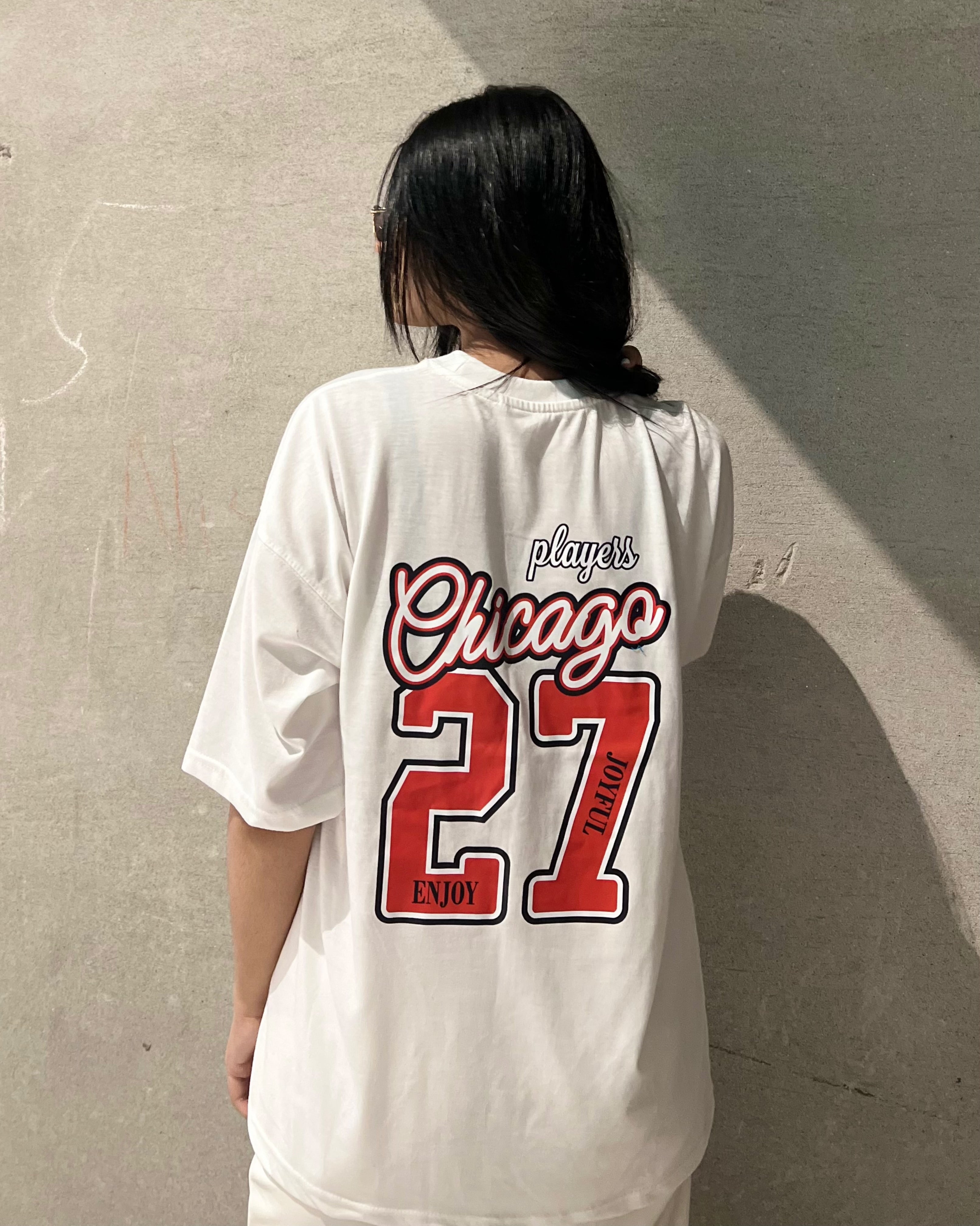 Chicago Players Graphic Drop Shoulder Oversized T-shirt