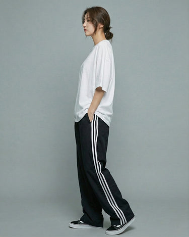 Oversized Tee & Striped Trouser Pant Tracksuit