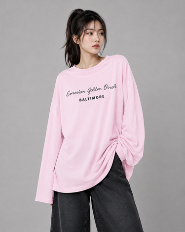 Baltimore Graphic Long Sleeve Oversized Tee