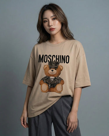 Moschino Bear Graphic Drop Shoulder Oversized Tee