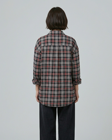 Classic Monochrome Check Oversized Button-Up Shirt