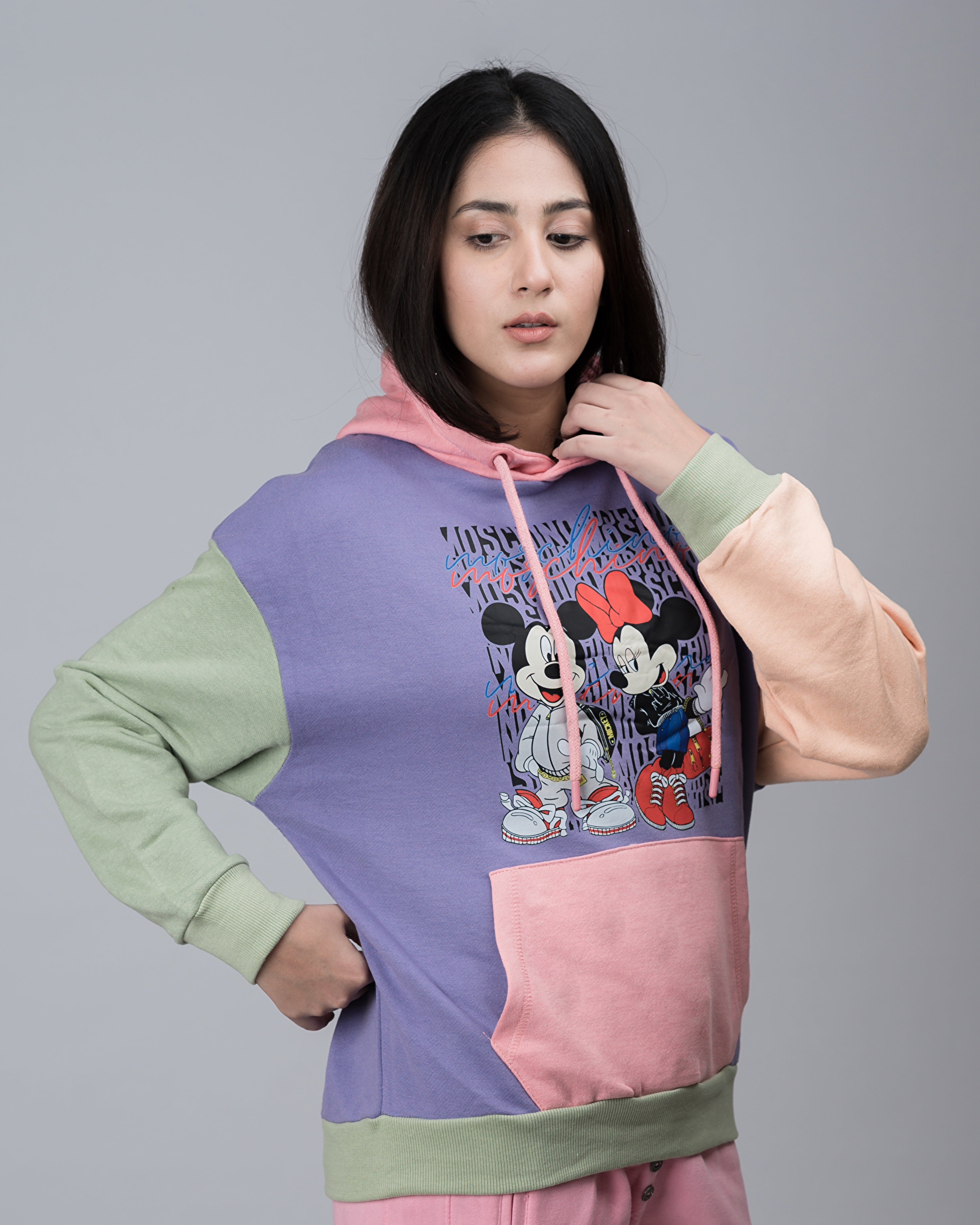 Moschino Contrast Colour Block Oversized Hood