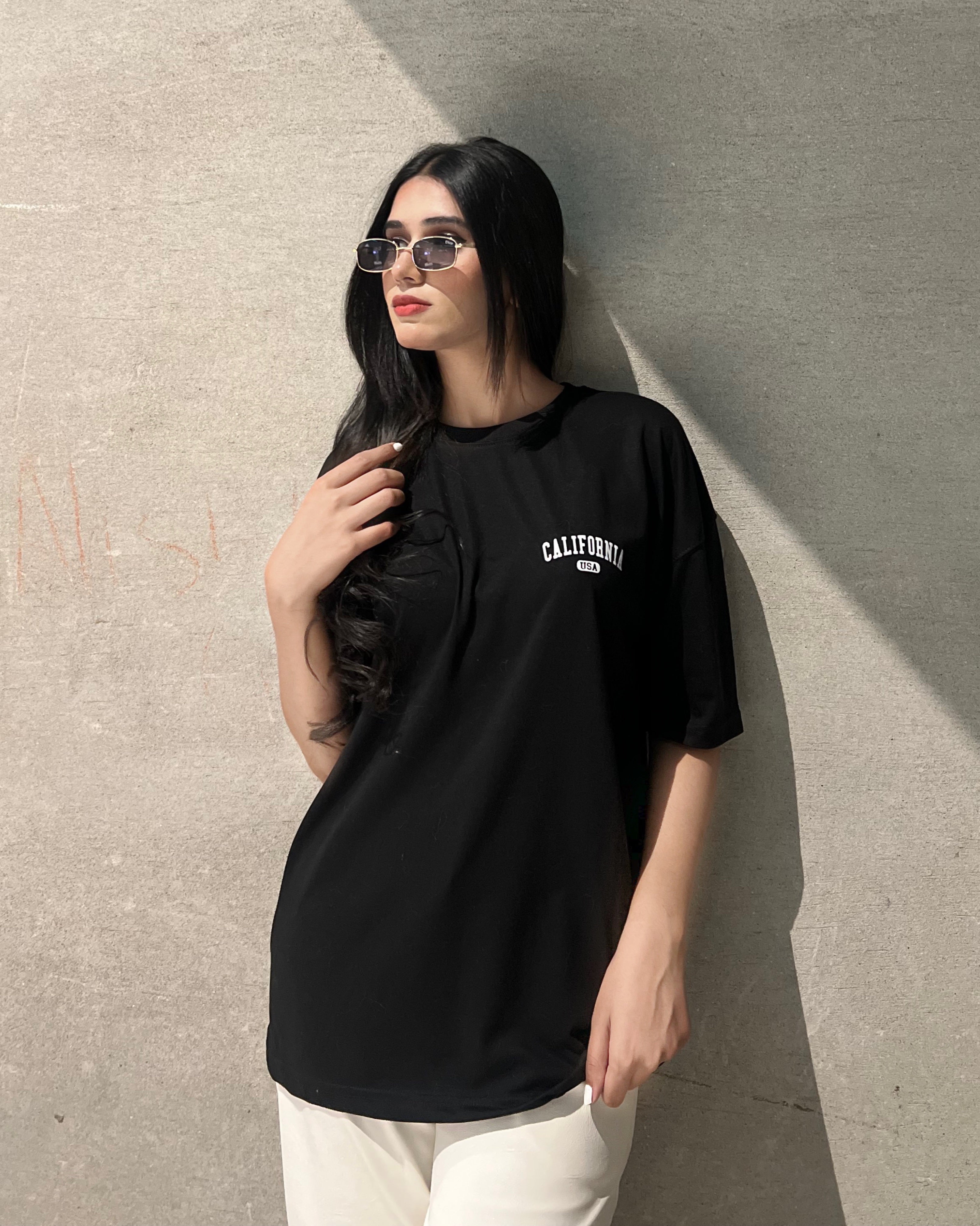 California USA Graphic Drop Shoulder Oversized T-shirt