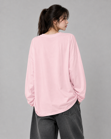 Pink Panther Graphic Long Sleeve Oversized Tee