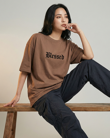 Blessed Graphic Drop Shoulder Oversized Tee