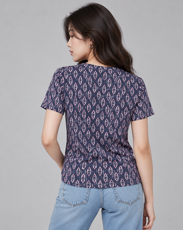 Abstract Crew Neck Short Sleeve Tee