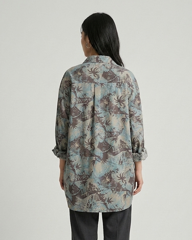 Ocean Mist Oversized Button-Up Shirt
