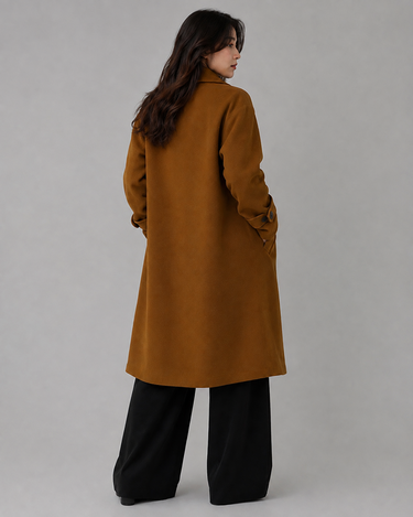 Heritage Old Money Oversized Long Coat Brown