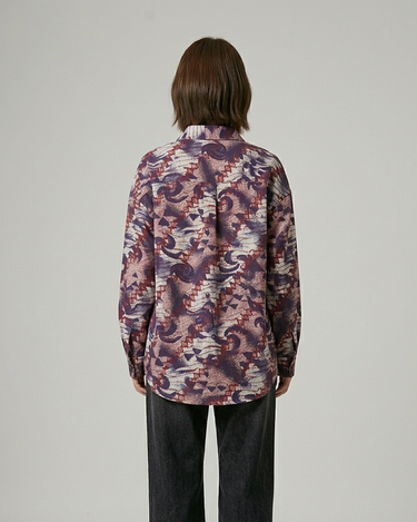 Midnight Illusion Oversized Button-Up Shirt