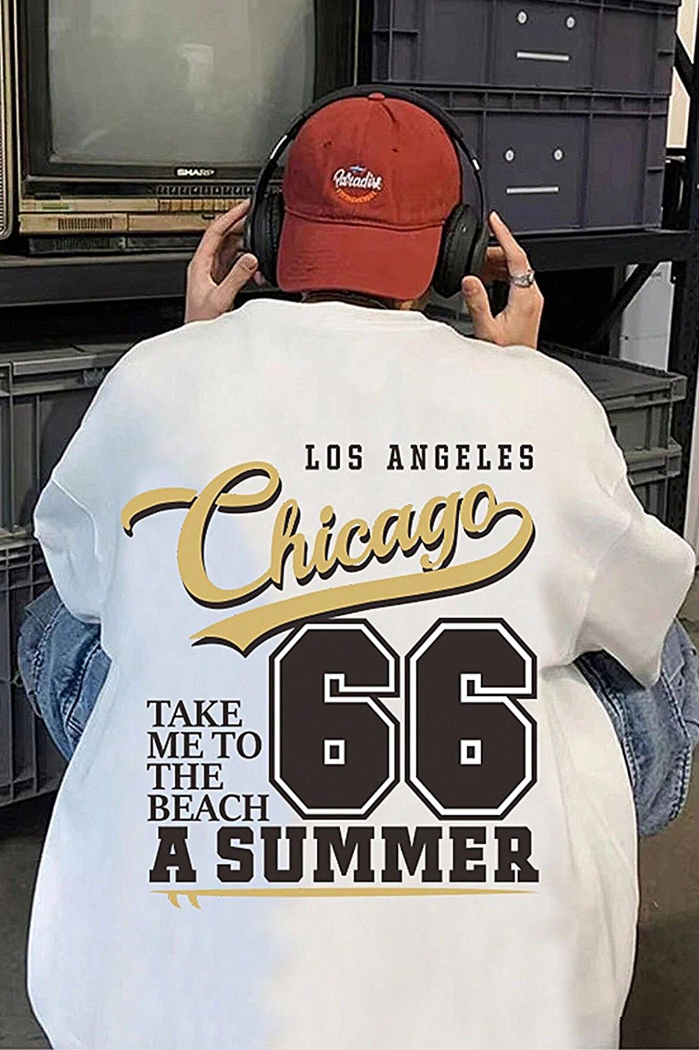 Chicago Summer Drop Shoulder Unisex T-shirt