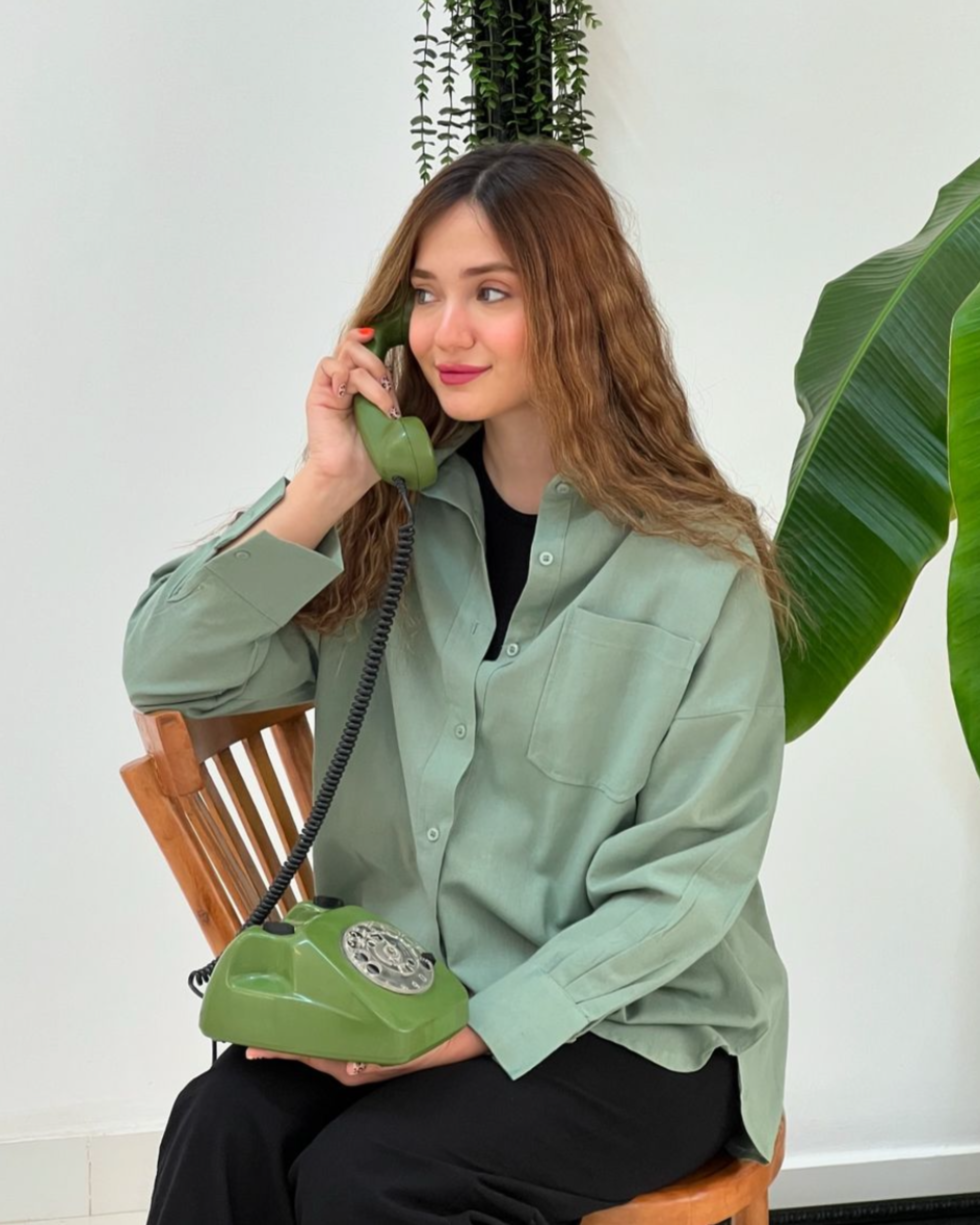 Button Up Pastel Lime Green Oversized Shirt