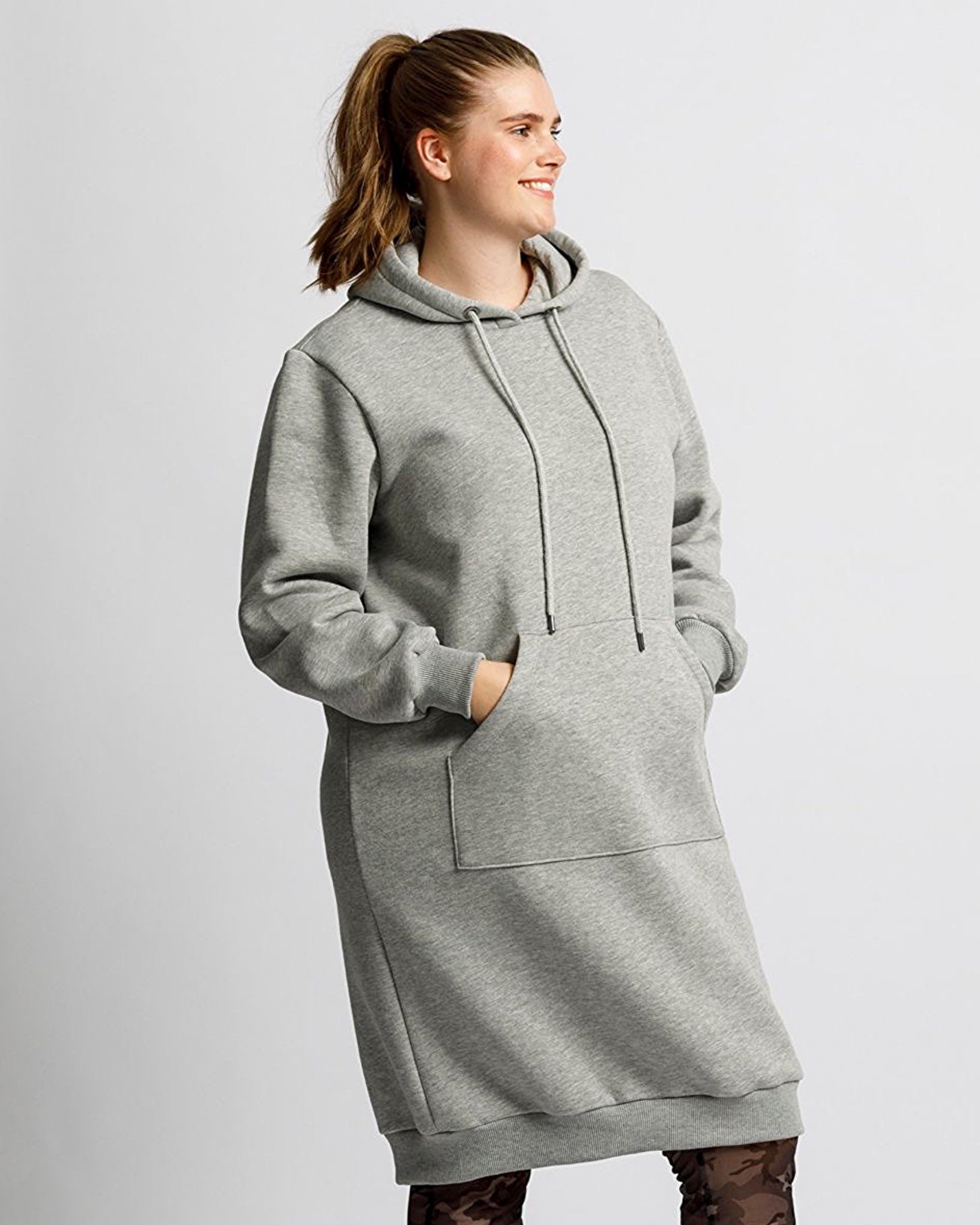 Baggy Long Winter Hood Grey