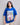 Shocked Girl Graphic Vneck Drop Shoulder Oversized Tee Blue