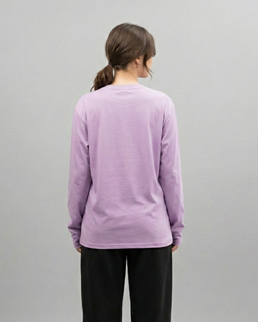 Roger Rabbit Embroidered Patched Long Sleeves Oversized Tee Lavender