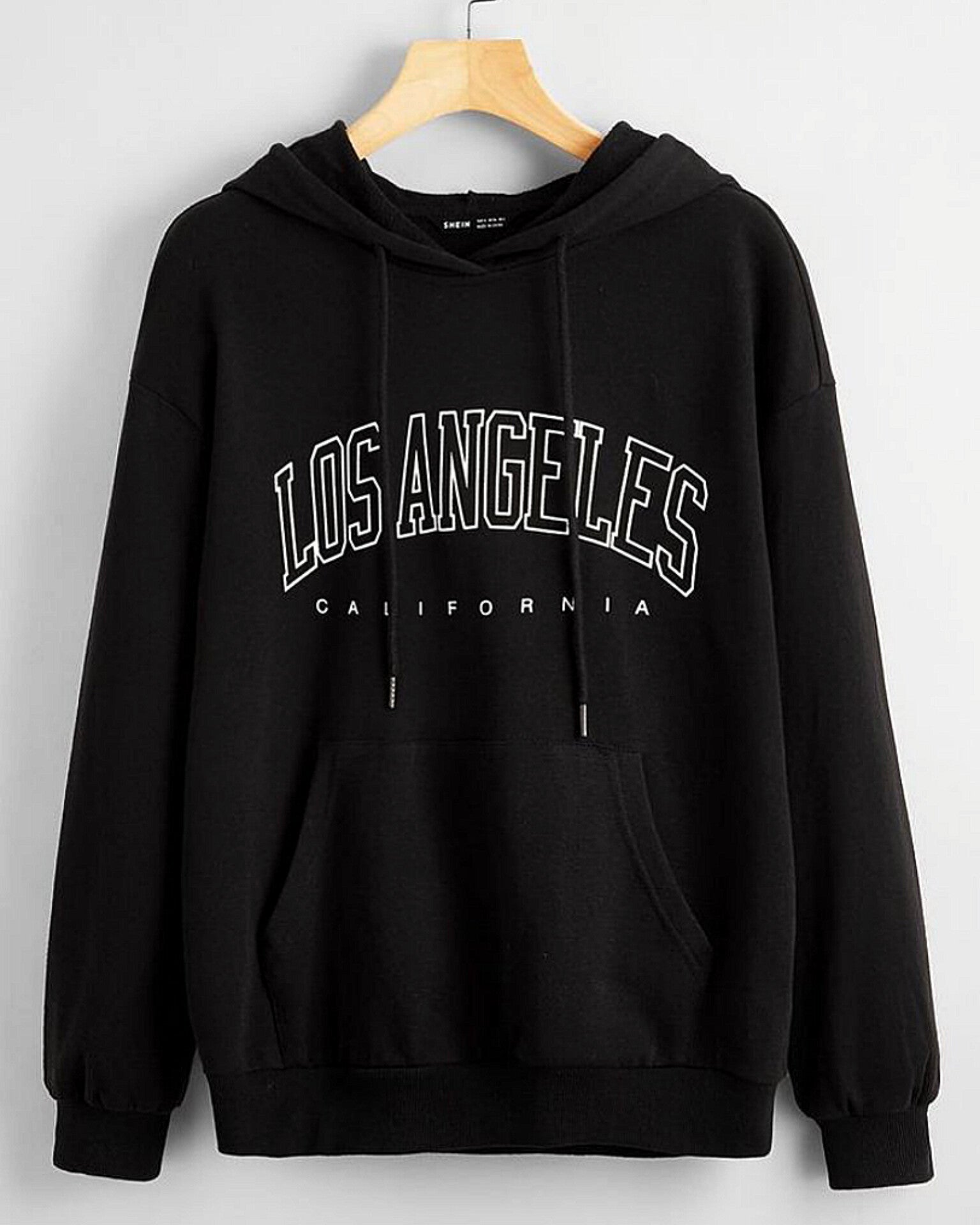 Los Angeles Graphic Pull Over Hood Black