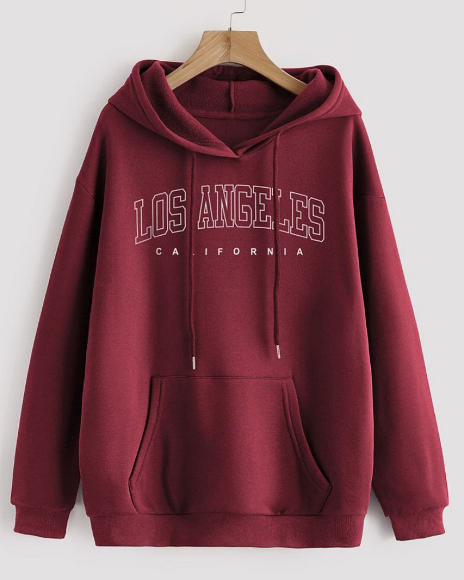 Los Angeles Graphic Pull Over Hood Mahroon