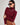 Turtleneck Ribbed Knit Sweater Maroon