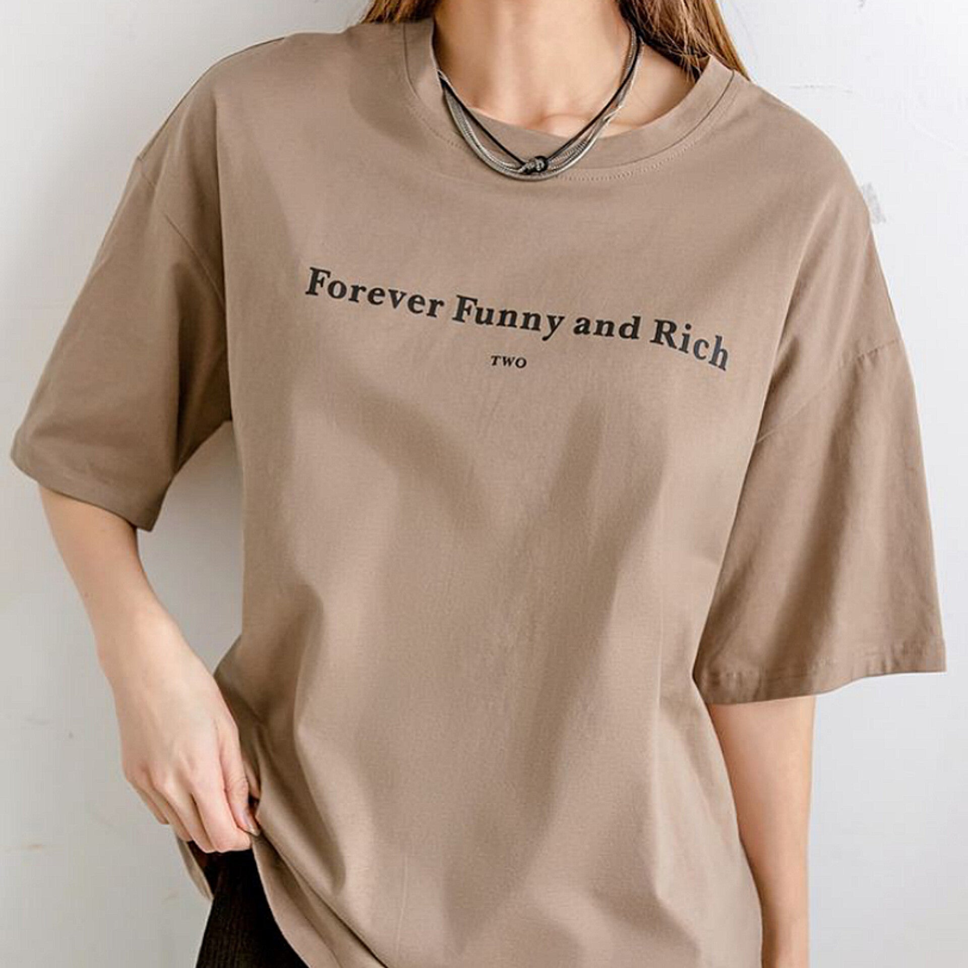 Funny Rich Graphic Drop Shoulder Oversized Tee