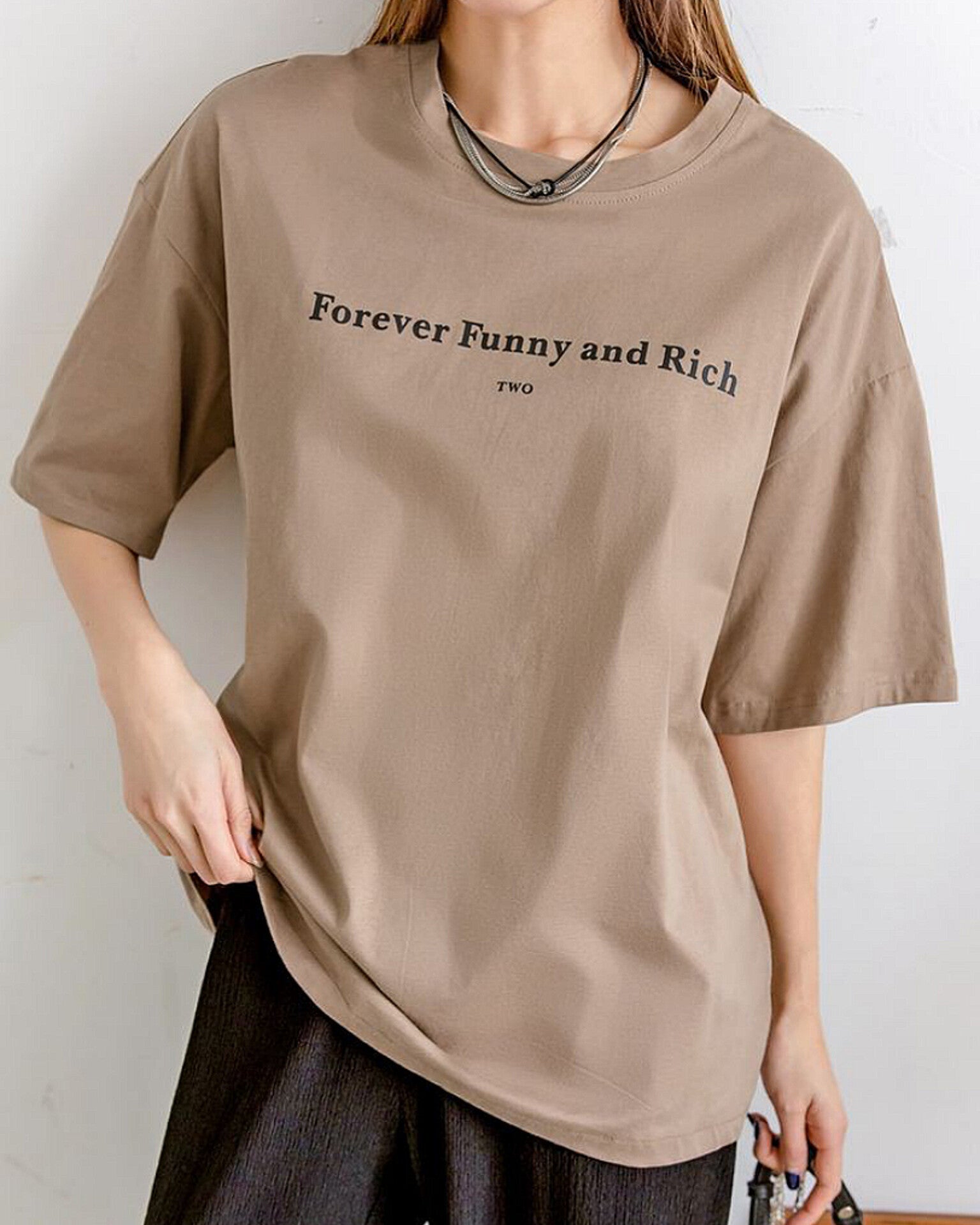 Funny Rich Graphic Drop Shoulder Oversized Tee