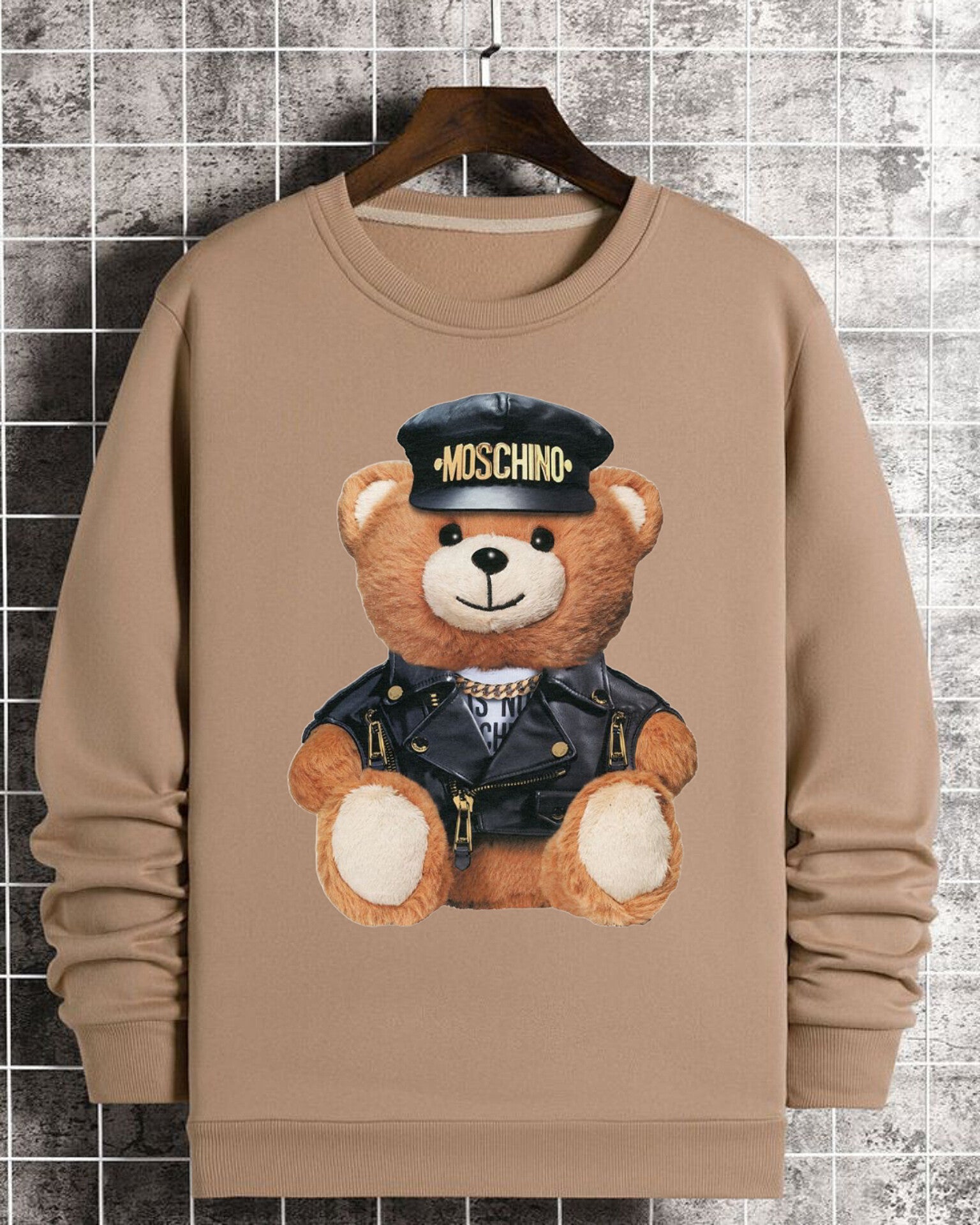 Moschino Bear Graphic Sweatshirt Beige