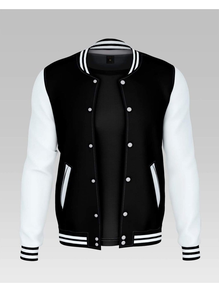 Women's Basic Button Down Baseball Varsity Bomber Jacket Black