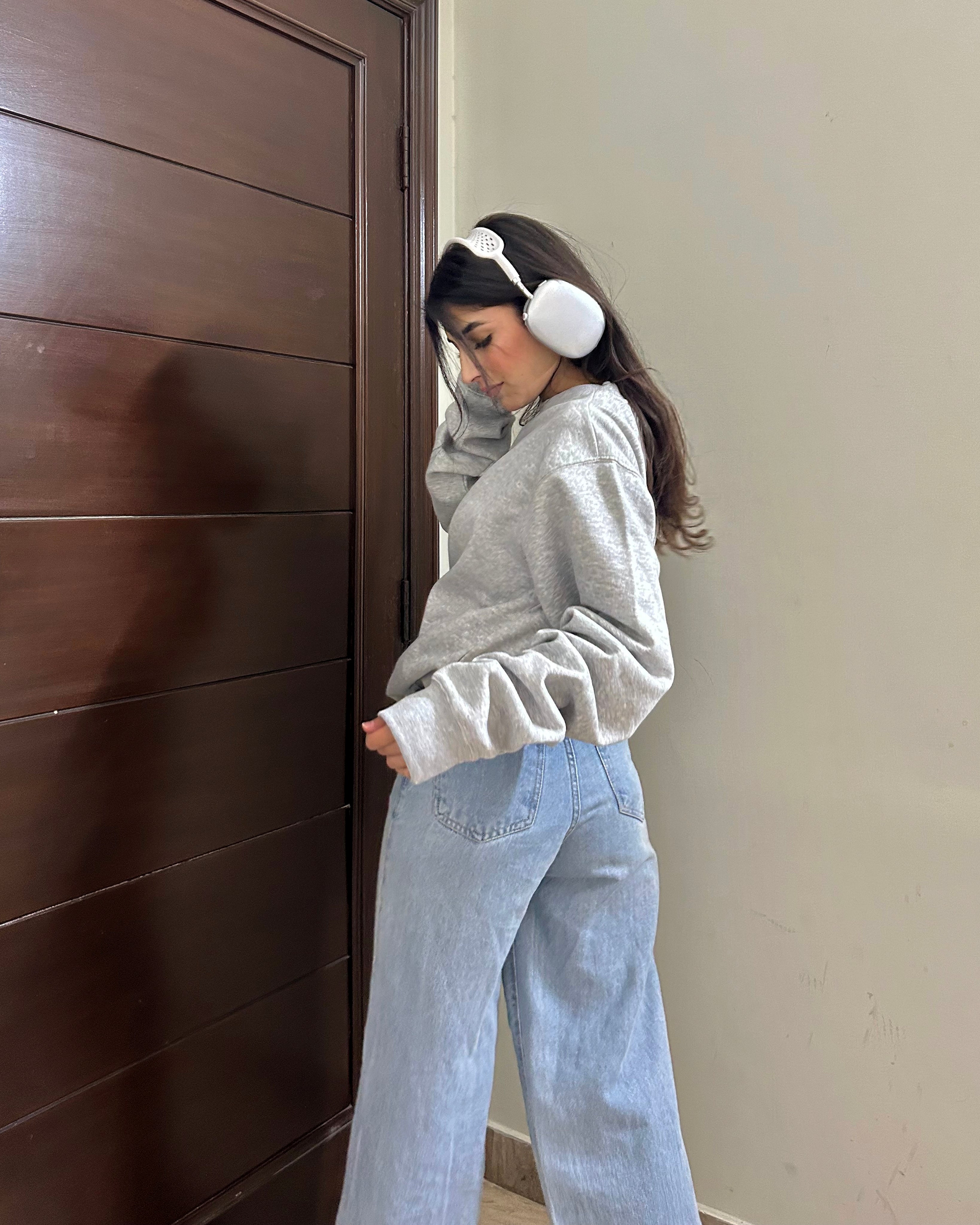 Drop Shoulder Oversized Sweatshirt Grey