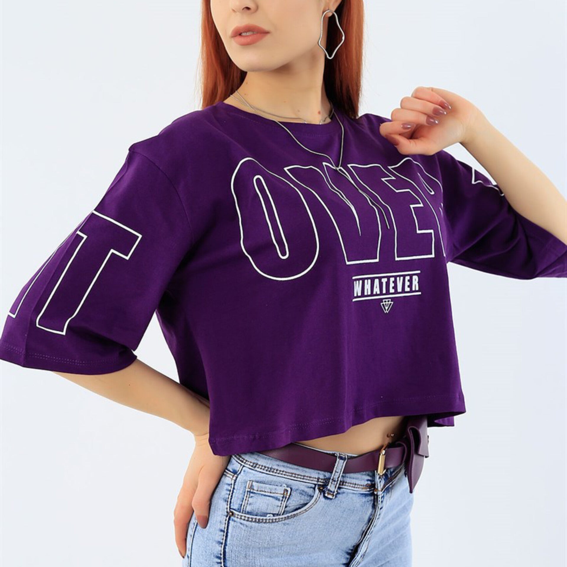 Over It Graphic Oversized Crop Top