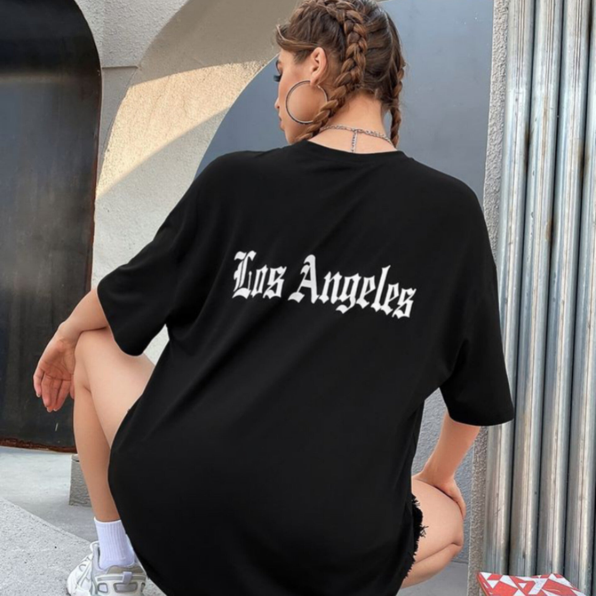 Loss Angeles Graphic Drop Shoulder Oversized Tee