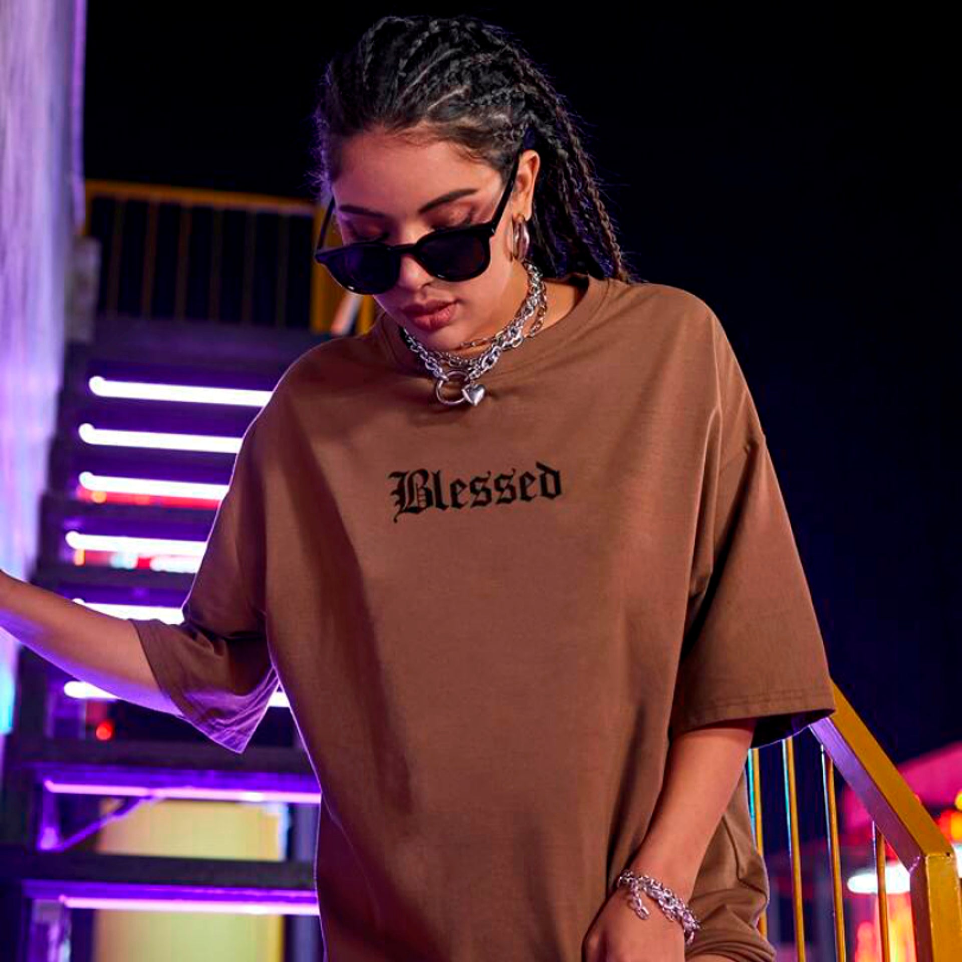 Blessed Graphic Drop Shoulder Oversized Tee