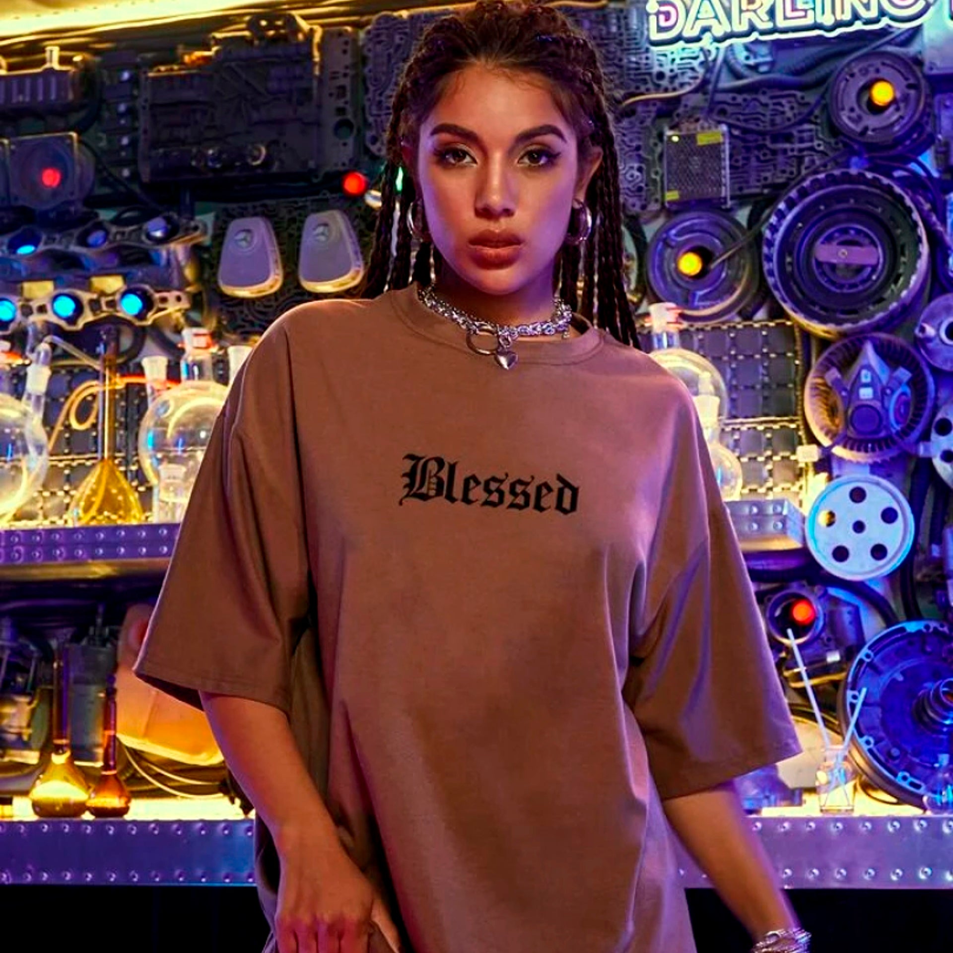 Blessed Graphic Drop Shoulder Oversized Tee