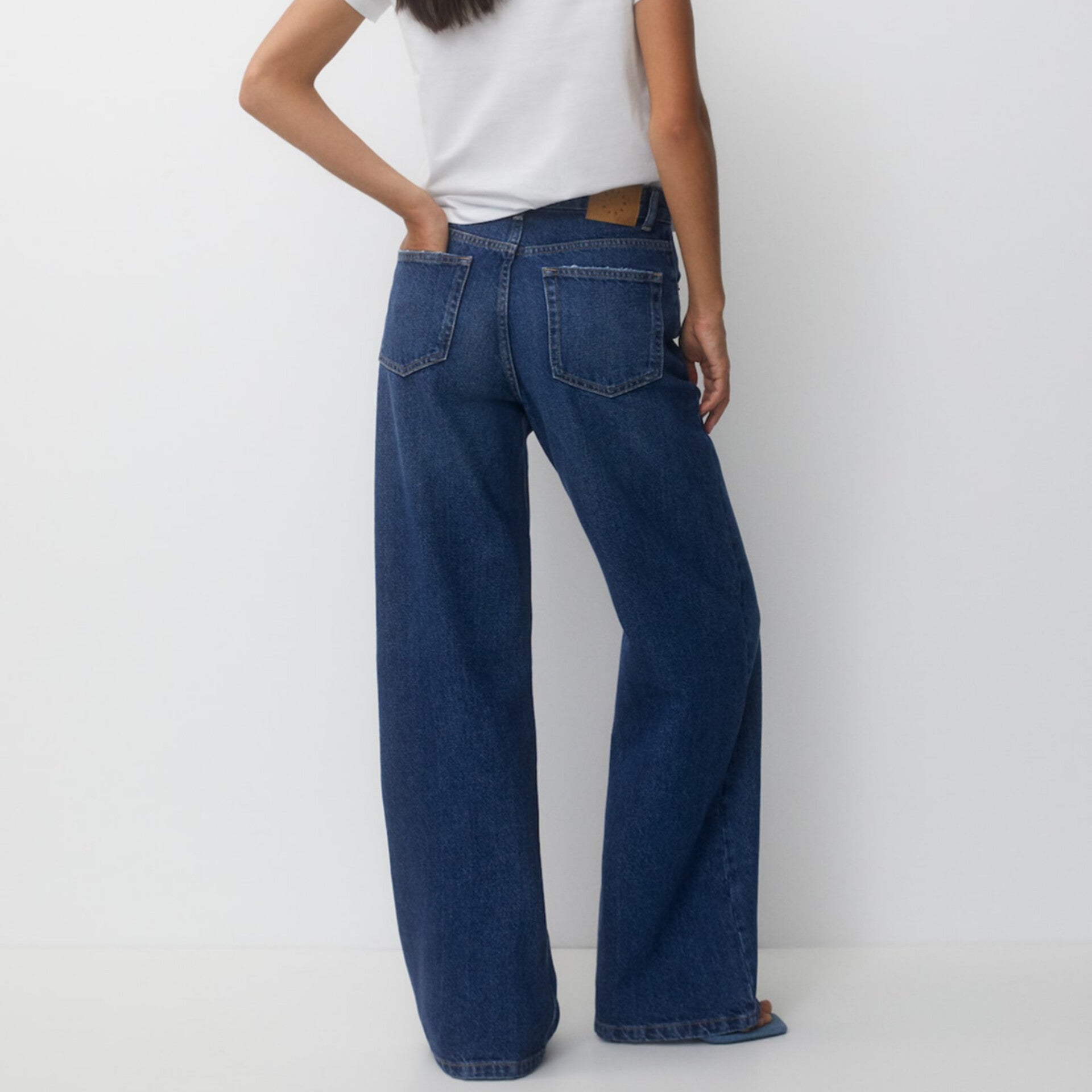 High Waist Wide Leg Jeans Denim Blue