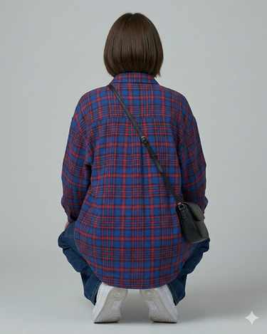 Blueberry Rush Oversized Button-Up Shirt