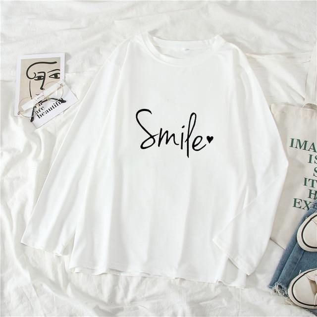 Smile Graphic  Long Sleeve T-shirt