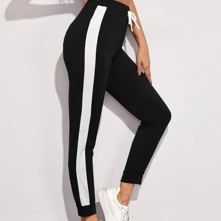 Black Trouser With Neon / White Stripes