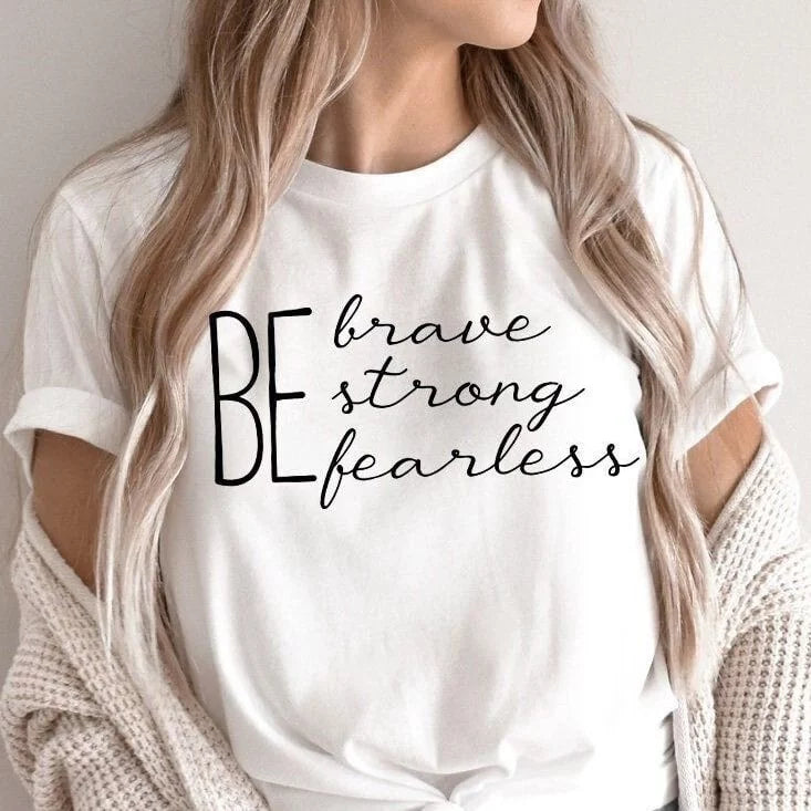 Be Fearless Graphic Drop Shoulder Oversized Tee