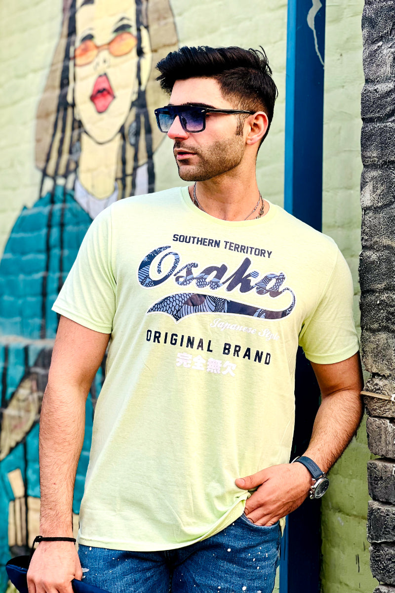 Osaka Graphic Mens T-shirt- Tea Green